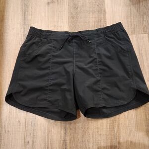 Lands’ End Women’s Swim Shorts Size 12 Black Lined Drawstring Swim Bottoms